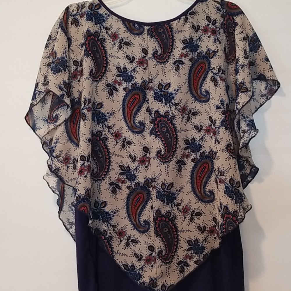 Naif Paisley Printed Flowy Sheer Blouse - Picture 6 of 6